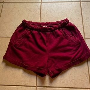 VS PINK MAROON AND BLACK SWEATSHORTS